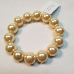 NWT 14mm Charter Club Glass Pearl Braclet
